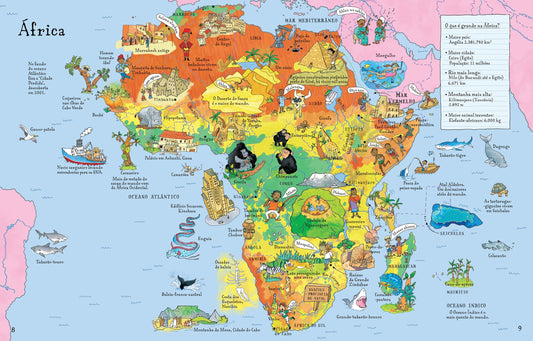 Atlas ilustrado com janelinhas