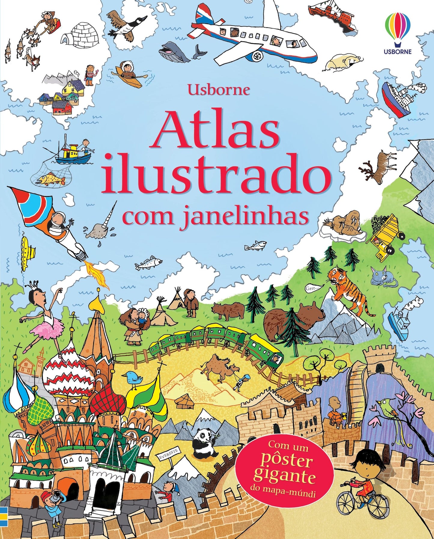 Atlas ilustrado com janelinhas