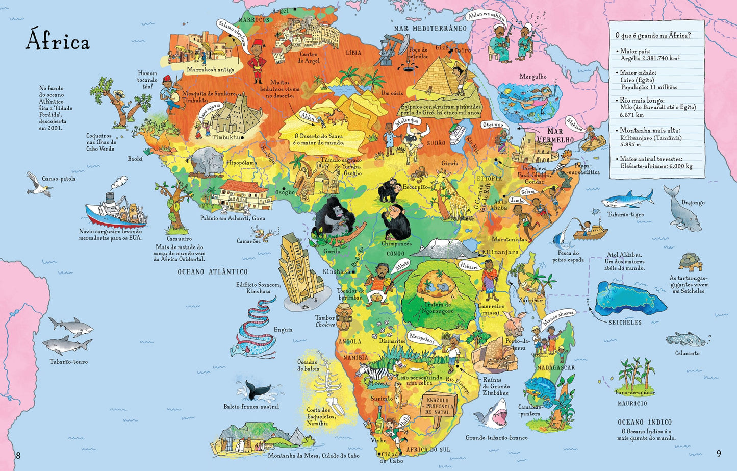 Atlas ilustrado com janelinhas
