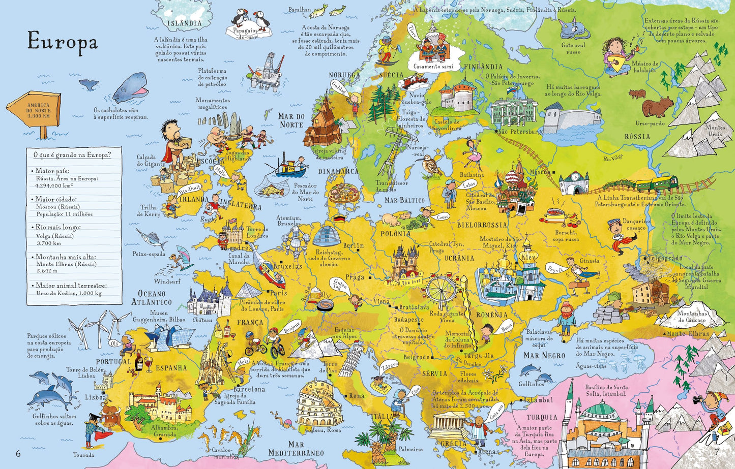 Atlas ilustrado com janelinhas