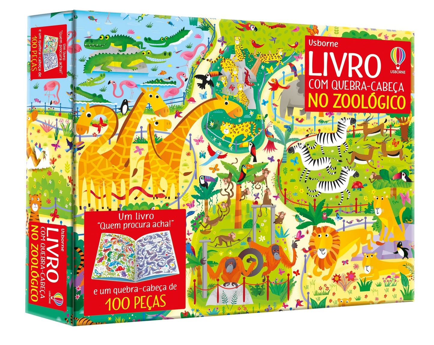 No zoológico: Livro com quebra-cabeças