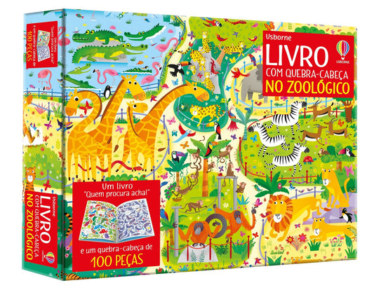 No zoológico: Livro com quebra-cabeças